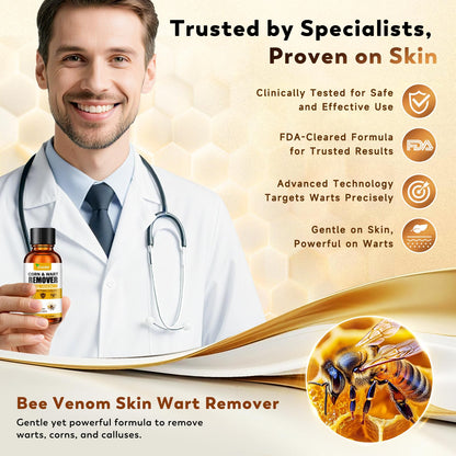 Zozdal Bee Venom Wart Remover 30ml – Dual-Action Salicylic Acid & Bee Venom for Plantar, Common, Flat Warts