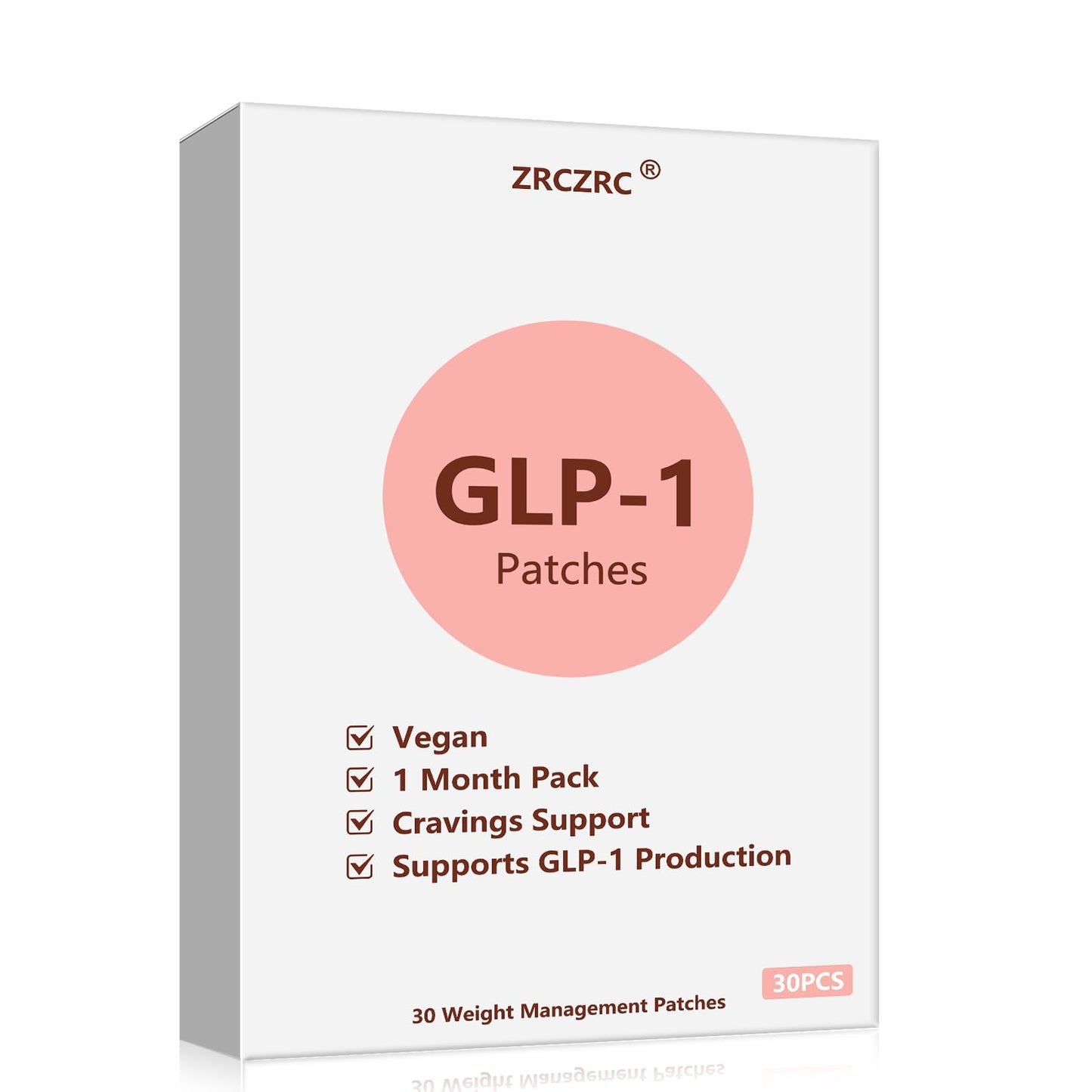 ZRCZRC GLP-1 Patches with L-Glutamine, Berberine, Chromium, Pomegranate & Cinnamon - 30 Count