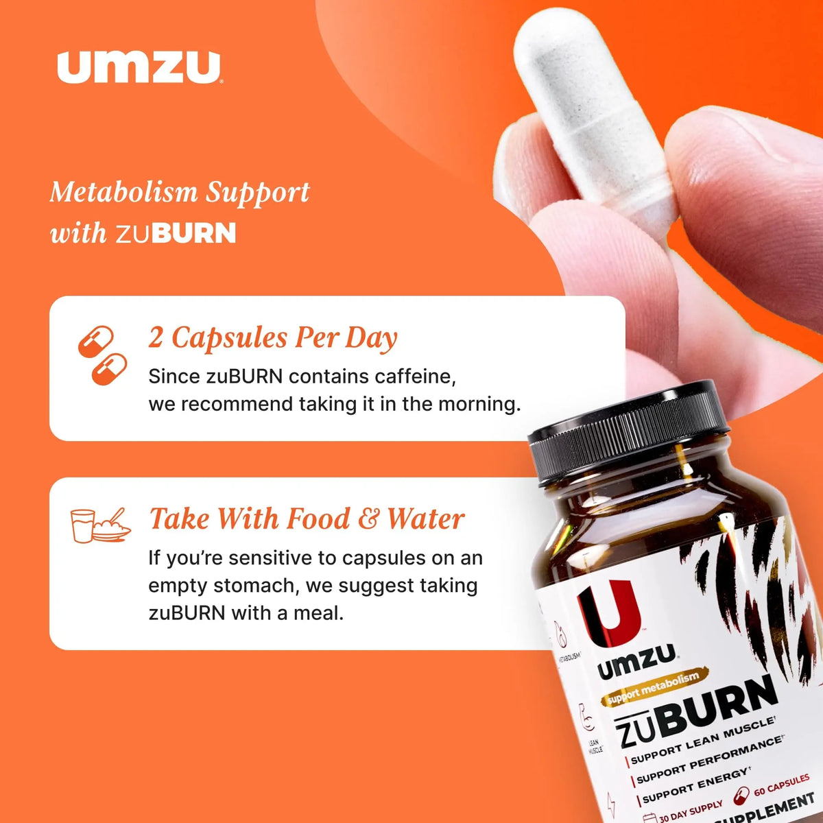 UMZU ZuBurn Energy Support - 30 Day Supply, Caffeine & Mitoburn BritishVita | Premium UK Vitamins & Wellness Supplements