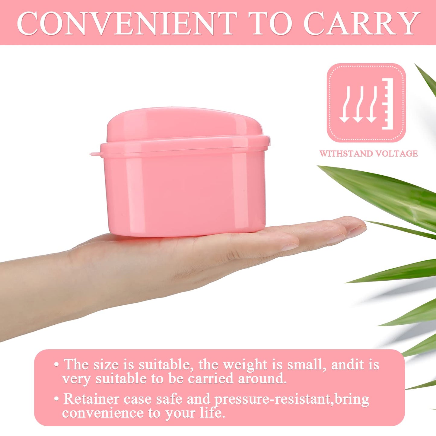 Zubebe 20 Pcs Denture Case Set with Strainer Basket – 5 Colors, Travel Denture Bath & Retainer Holder