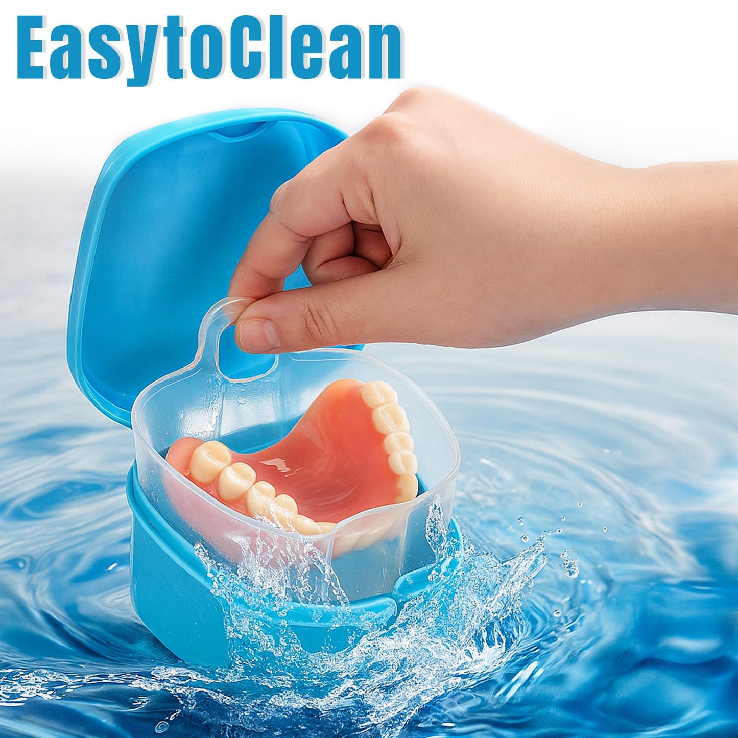 Zubebe 30 Pcs Denture Case with Strainer Basket - 5 Colors for Travel & Home