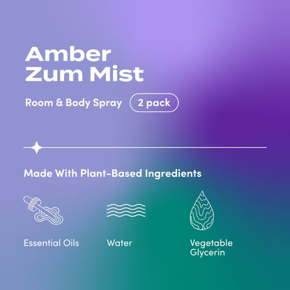 Zum Indigo Wild Mist Room & Body Spray – Amber Scent, 4 oz (2 Pack)