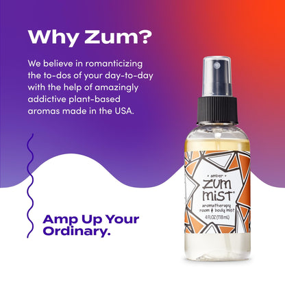 Zum Indigo Wild Mist Room & Body Spray – Amber Scent, 4 oz (2 Pack)