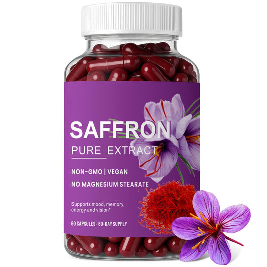 ZuriVitaNex Saffron Capsules – 88.5mg for Mood, Vision & Immunity | 60 Caps BritishVita | Premium UK Vitamins & Wellness Supplements