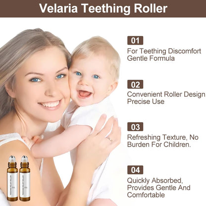 zxbaers 2PCS Teething Roller – All Natural Baby Teething Pain Relief | A Thousand Roses Teething Roller Oil