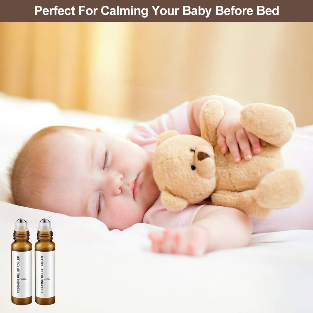 zxbaers 2PCS Teething Roller – All Natural Baby Teething Pain Relief | A Thousand Roses Teething Roller Oil