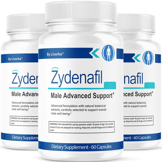 (3 Pack) Zydenafil Pills for Men - Advanced Formula - All Natural - 180 Capsules BritishVita | Premium UK Vitamins & Wellness Supplements