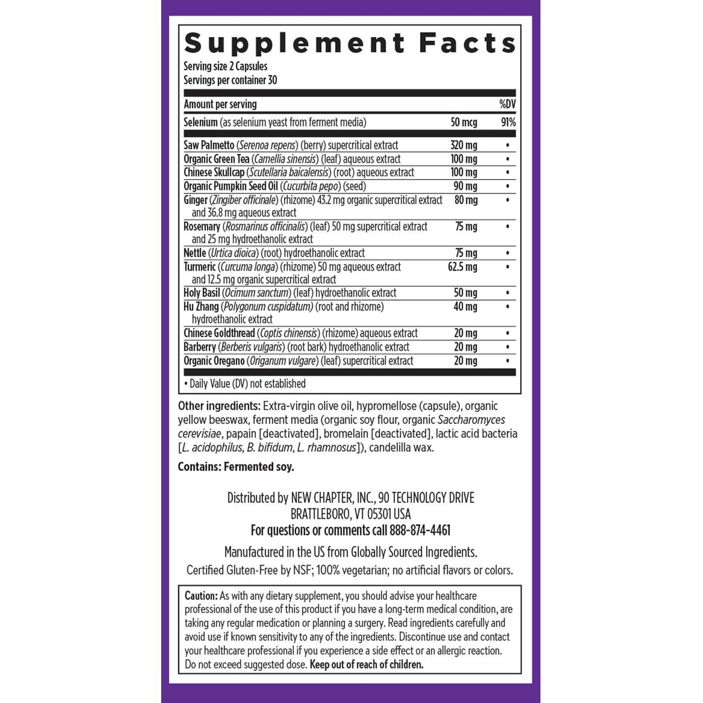 New Chapter Zyflamend Prostate – Saw Palmetto & Turmeric (60 ct)