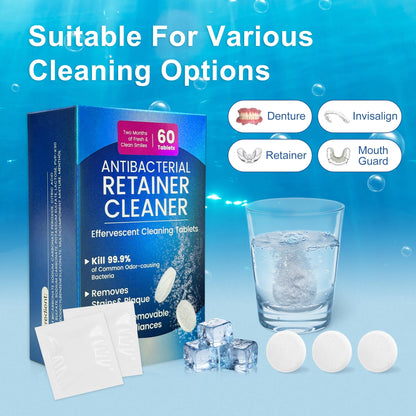 Zyntieu 23mm Retainer Cleanser Tablets | Ultrasonic Cleaner for Dentures & Invisalign - 60-Pack