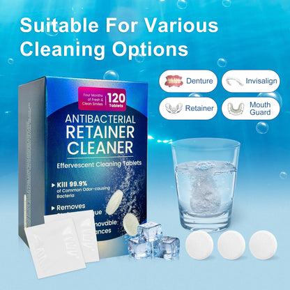Zyntieu 23mm Retainer Cleanser Tablets – 120 Pack for Dentures & Invisalign
