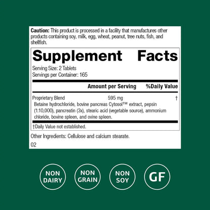 Standard Process Zypan - Digestive Enzyme Support with Pancreatin, Pepsin & HCl | 330 Tablets BritishVita | Premium UK Vitamins & Wellness Supplements
