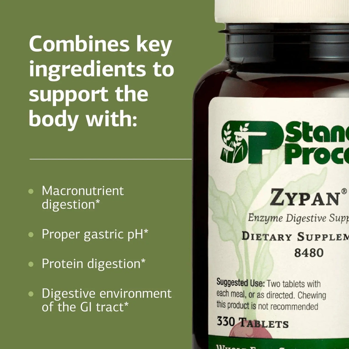 Standard Process Zypan - Digestive Enzyme Support with Pancreatin, Pepsin & HCl | 330 Tablets BritishVita | Premium UK Vitamins & Wellness Supplements