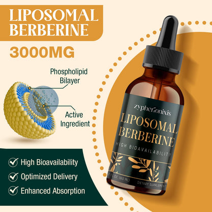 Zypherionixis Liposomal Berberine HCL Drops 3000mg – Sugar Free AMPK Activator (2 oz)