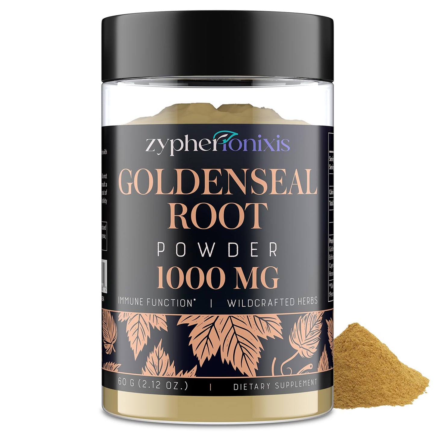 Zypherionixis Wildcrafted Goldenseal Root Powder 1000mg + Echinacea – Immune & Respiratory Support | 60 Servings