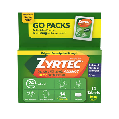 Zyrtec 24 Hour Allergy Relief Tablets | Cetirizine HCl for Indoor & Outdoor Allergies